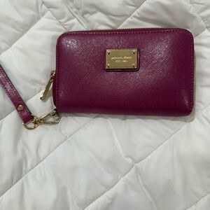 Michael Kors Purple Saffiano Leather Wallet